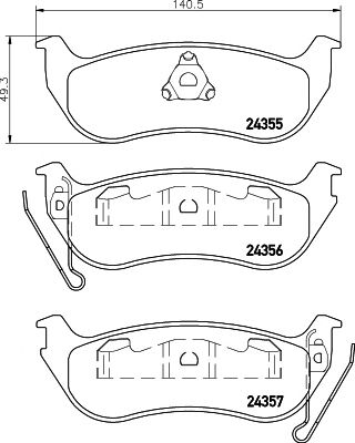 HELLA PAGID 8db355020631 -  Комплект тормозных колодок, дисковый тормоз